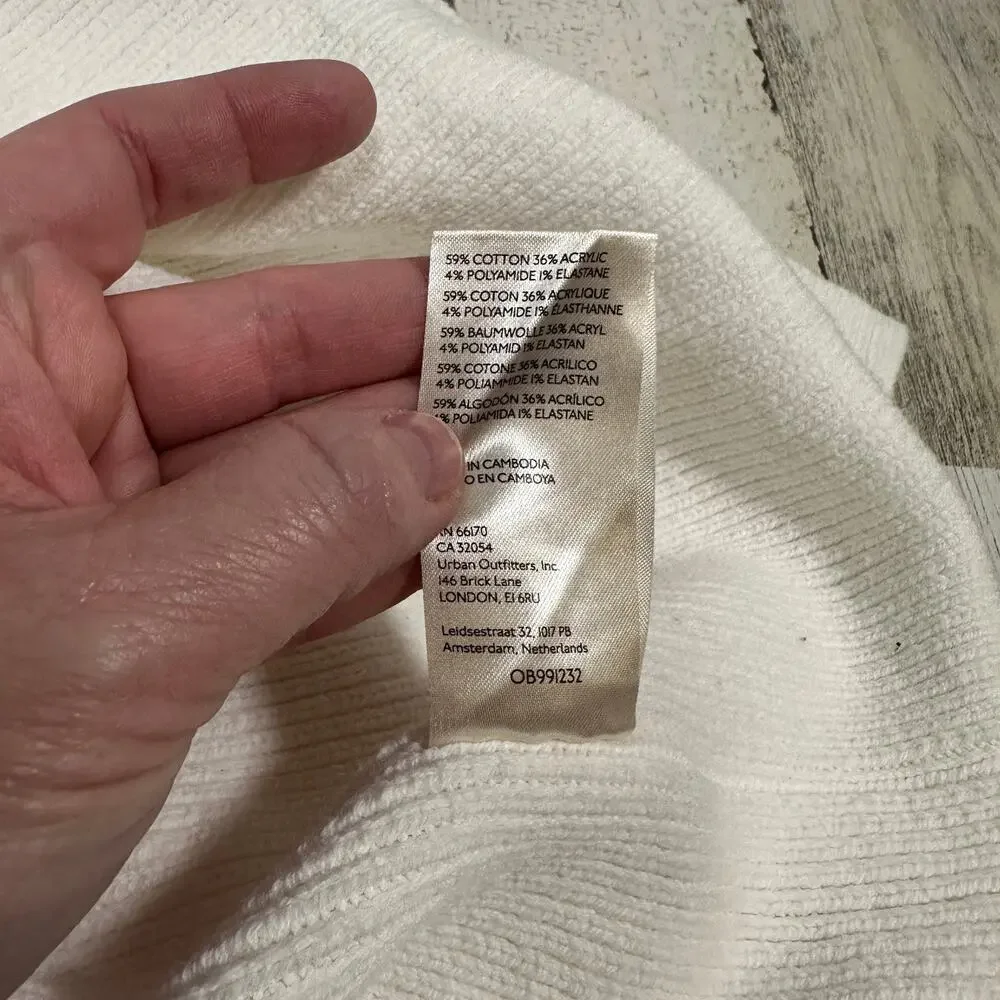 Free People Sweater XL | Ivory Knit | Balloon Sleeves | Oversized Fit | MSRP $98 - Picture 8 of 8